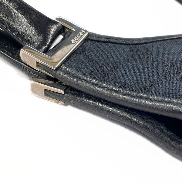 グッチ ジャッキー GGキャンバス 002 1067 ブラック キャンバス レザー ショルダーバッグ レディース GUCCI 【中古】