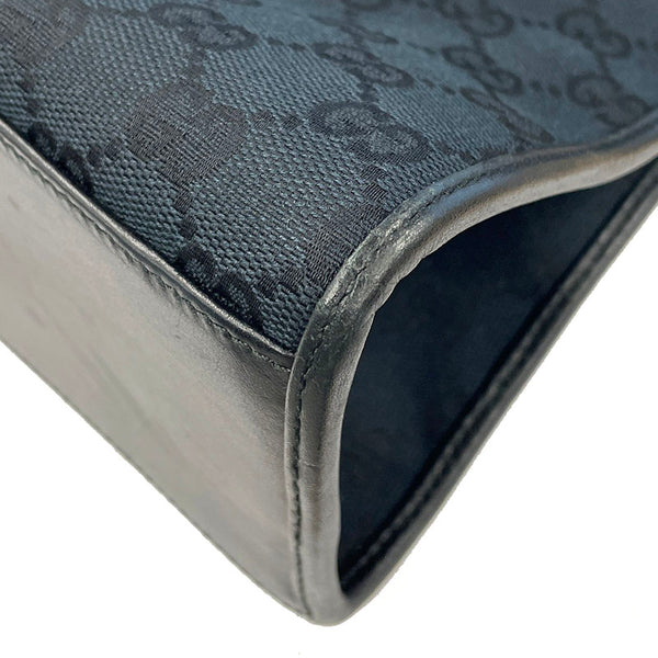 グッチ ジャッキー GGキャンバス 002 1067 ブラック キャンバス レザー ショルダーバッグ レディース GUCCI 【中古】