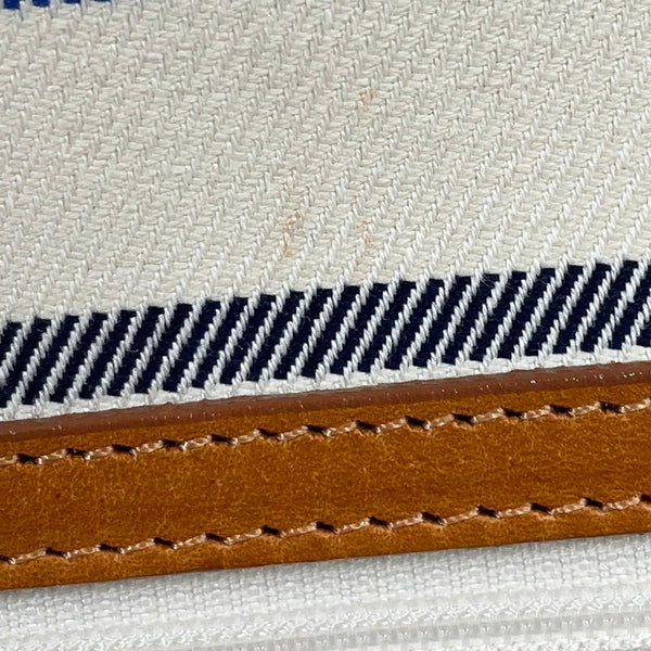 バーバリー マルチボーダー ホワイト キャンバス レザー リュック バックパック マリンバッグ レディース BURBERRY 【中古】