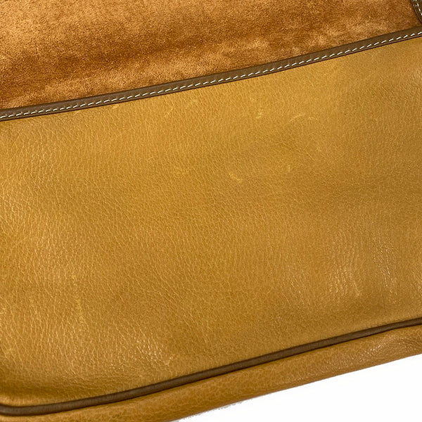 ロエベ アナグラム キャメル レザー ポーチ レディース LOEWE 【中古】