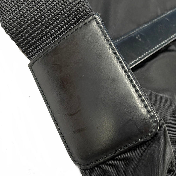 プラダ ブラック ナイロン レザー ショルダーバッグ レディース PRADA 【中古】