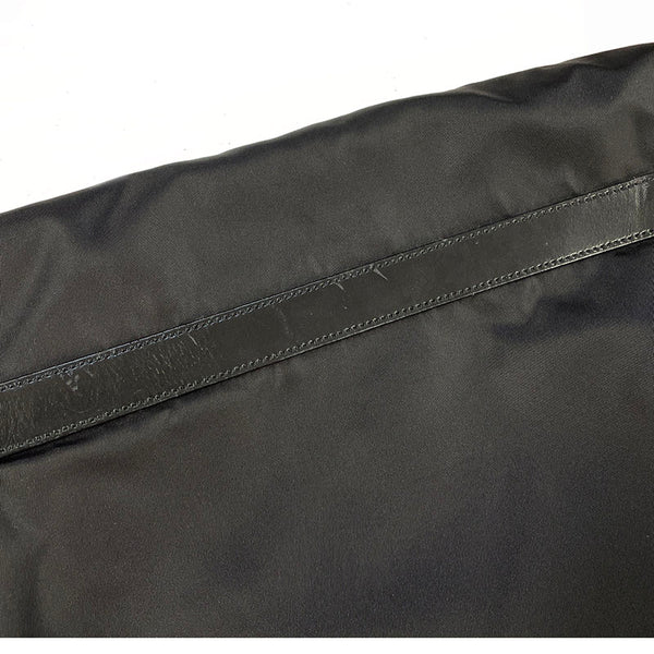 プラダ ブラック ナイロン レザー ショルダーバッグ レディース PRADA 【中古】