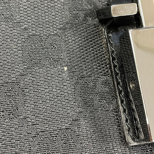 グッチ GGキャンバス ジャッキー 00963 ブラック キャンバス レザー ワンショルダー レディース GUCCI 【中古】