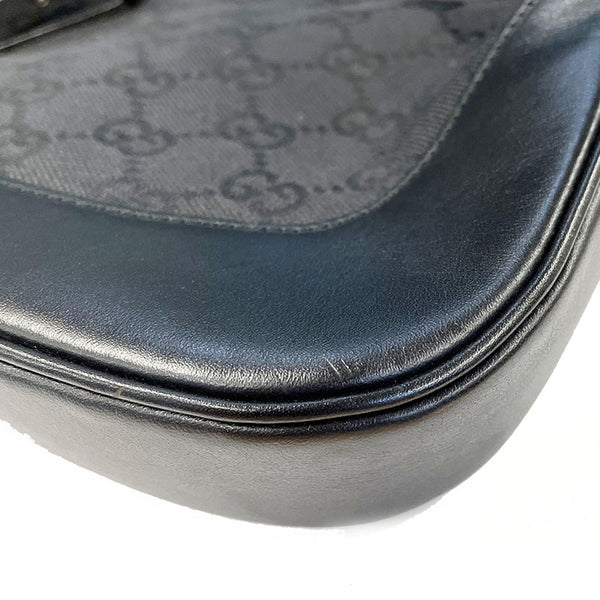 グッチ GGキャンバス ジャッキー 00963 ブラック キャンバス レザー ワンショルダー レディース GUCCI 【中古】