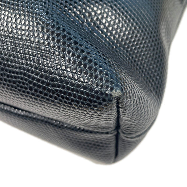 サルヴァトーレフェラガモ ヴァラ 型押し D210588 ネイビー レザー 斜め掛け ショルダーバッグ レディース Salvatore Ferragamo 【中古】