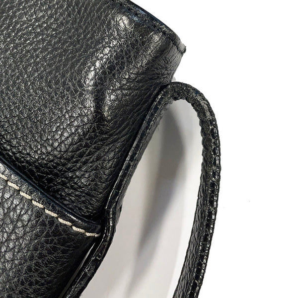 ロエベ ブラック レザー 斜め掛け ショルダーバッグ レディース LOEWE 【中古】