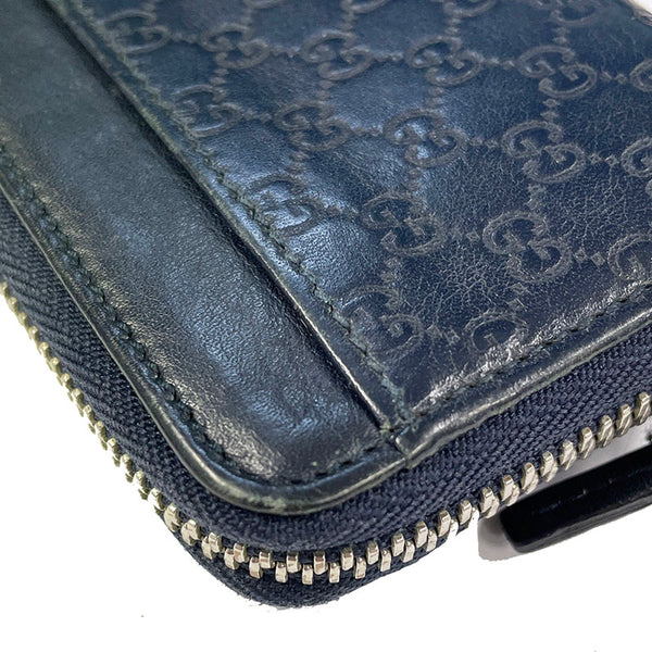 グッチ マイクロＧＧ 256810 0416 ネイビー レザー コインケース メンズ GUCCI 【中古】