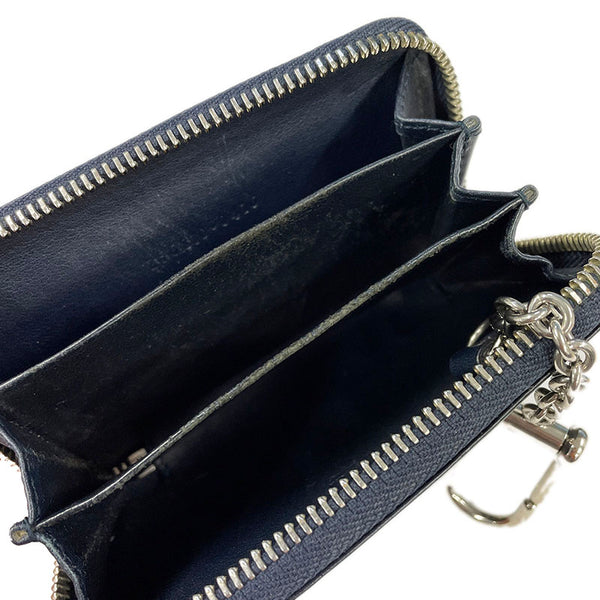 グッチ マイクロＧＧ 256810 0416 ネイビー レザー コインケース メンズ GUCCI 【中古】