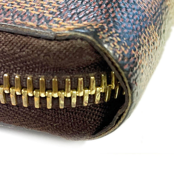 ルイ ヴィトン ダミエ ジッピーウォレット N60015 ブラウン PVC レザー ラウンドファスナー 長財布 レディース LOUIS VUITTON 【中古】