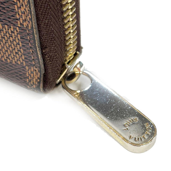 ルイ ヴィトン ダミエ ジッピーウォレット N60015 ブラウン PVC レザー ラウンドファスナー 長財布 レディース LOUIS VUITTON 【中古】