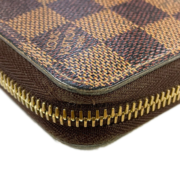 ルイ ヴィトン ダミエ ジッピーウォレット N60015 ブラウン PVC レザー ラウンドファスナー 長財布 レディース LOUIS VUITTON 【中古】