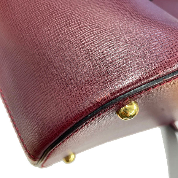 カルティエ マスト ボルドー レザー 斜め掛け ショルダーバッグ レディース CARTIER 【中古】