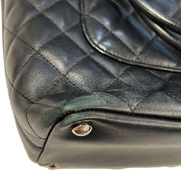 シャネル カンボンライン ブラック カーフ トートバッグ レディース CHANEL 【中古】