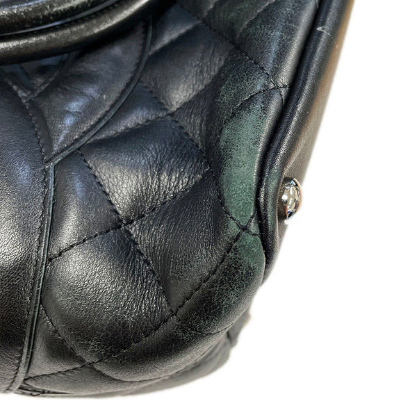 シャネル カンボンライン ブラック カーフ トートバッグ レディース CHANEL 【中古】