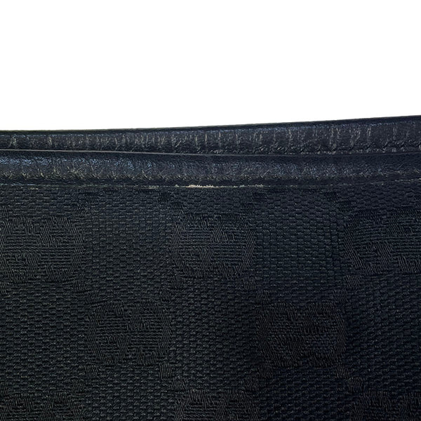 グッチ GGキャンバス シェリーライン 139260 ブラック キャンバス レザー トートバッグ レディース GUCCI 【中古】