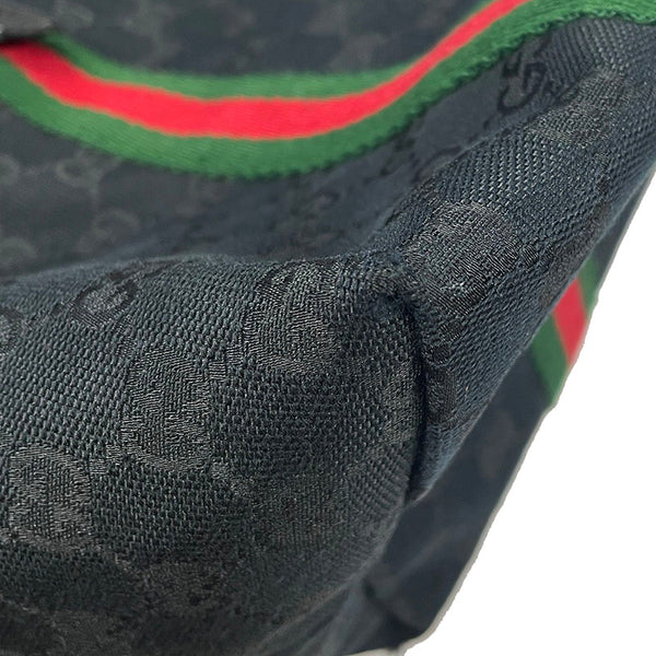 グッチ GGキャンバス シェリーライン 139260 ブラック キャンバス レザー トートバッグ レディース GUCCI 【中古】