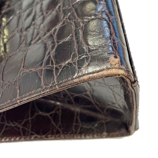 クロエ 型押しレザー ダークブラウン レザー ハンドバック ショルダーバッグ２WAY レディース Chloe 【中古】