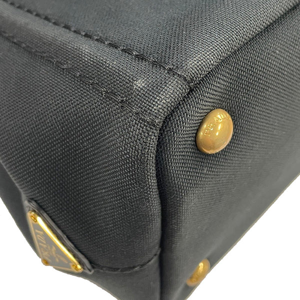 プラダ カナパ ブラック キャンバス ハンドバッグ レディース PRADA 【中古】