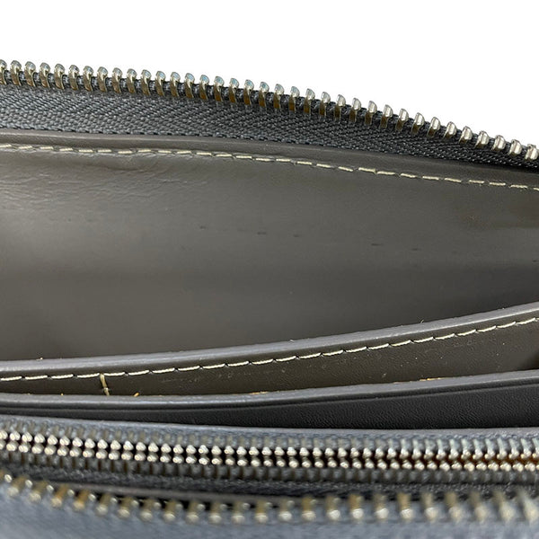 ゴヤール マティニョン ジップGM  グレー PVC レザー ラウンドファスナー 長財布 メンズ GOYARD 【中古】