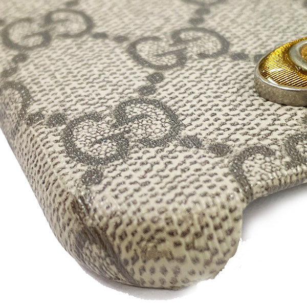 グッチ GGスプリーム オフィディア iPhone 12 Pro Max ケース 668408 ブラウン ベージュ PVC レザー スウェード メンズ GUCCI 【中古】