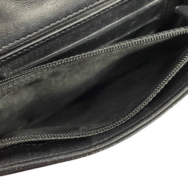 シャネル アイコン シンボル チャーム ブラック パテントレザー 長財布 レディース CHANEL 【中古】