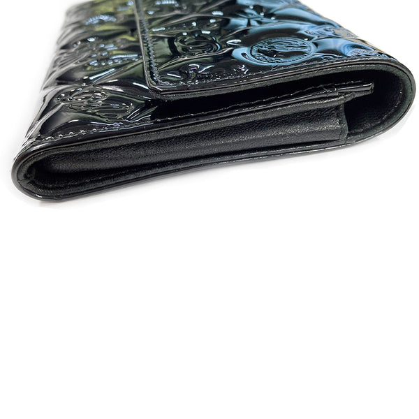 シャネル アイコン シンボル チャーム ブラック パテントレザー 長財布 レディース CHANEL 【中古】