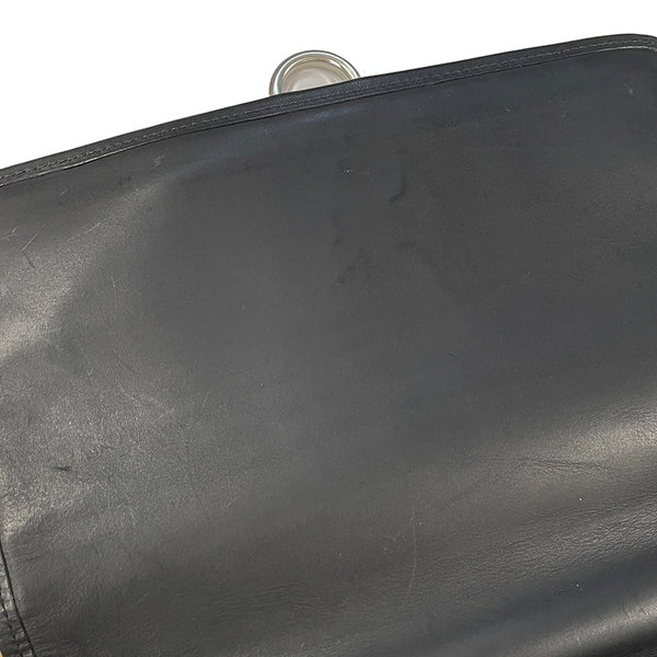 サルヴァトーレフェラガモ ガンチーニ EO-24 4041 ブラック ナイロン レザー セカンドバッグ メンズ Salvatore Ferragamo 【中古】