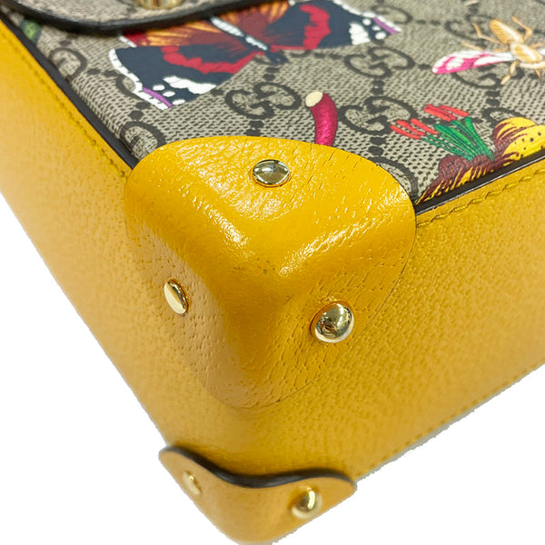 グッチ バンブー GGフローラ  603221 ベージュ イエロー マルチ PVC レザー ハンドバッグ レディース GUCCI 【中古】