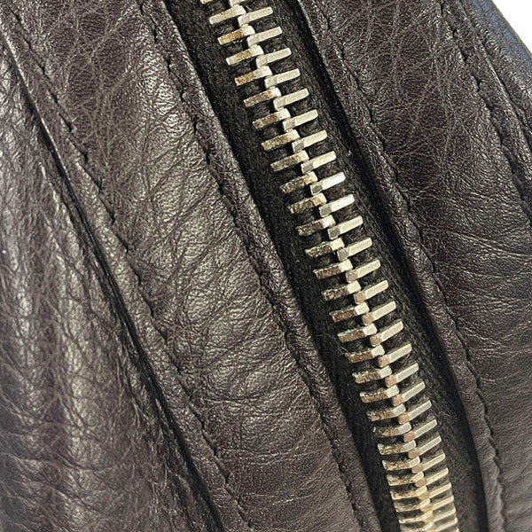 グッチ コスメポーチ 256636 ダークブラウン レザー ポーチ レディース GUCCI 【中古】