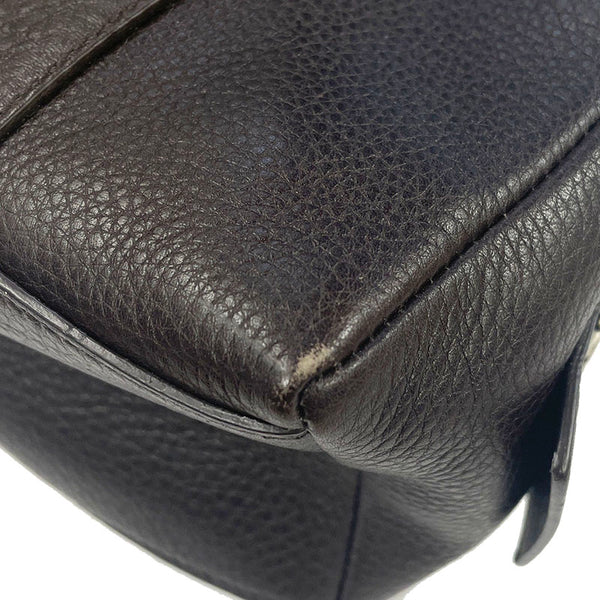 グッチ コスメポーチ 256636 ダークブラウン レザー ポーチ レディース GUCCI 【中古】