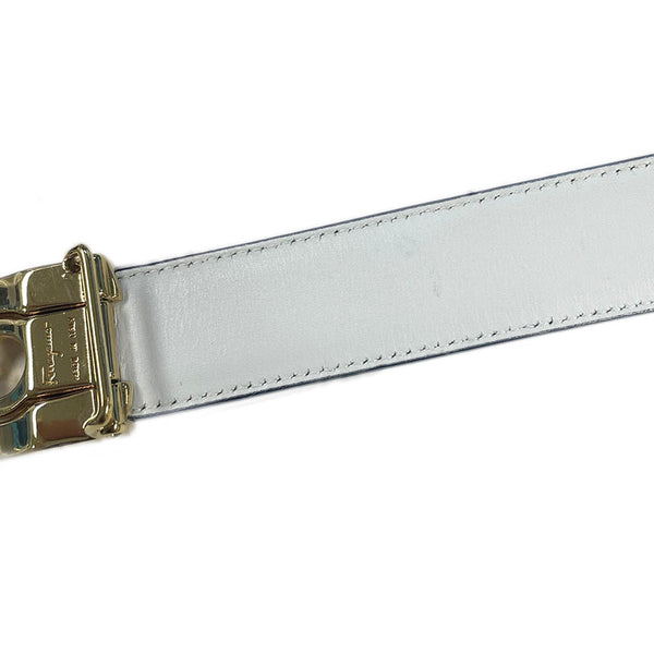 サルヴァトーレフェラガモ ガンチーニ リバーシブル ブラック レザー ベルト レディース Salvatore Ferragamo 【中古】