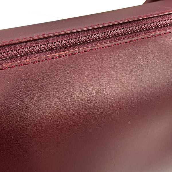 カルティエ マスト ドゥ  ボルドー カーフ ハンドバッグ レディース CARTIER 【中古】