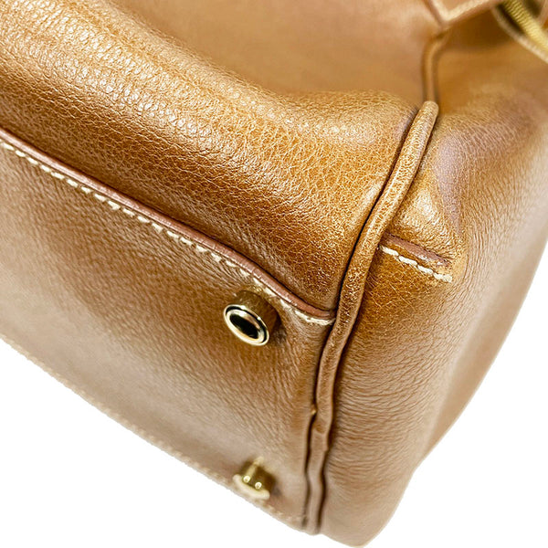 カルティエ マルチェロ T2019JＮ ライトブラウン レザー ハンドバッグ レディース CARTIER 【中古】