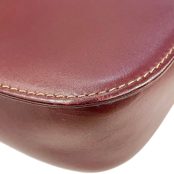 カルティエ マスト  ボルドー カーフ 斜め掛け ショルダーバッグ レディース CARTIER 【中古】