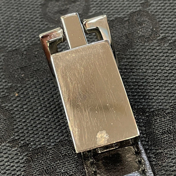 グッチ GGキャンバス ジャッキー 002 1073 ブラック キャンバス レザー ハンドバッグ レディース GUCCI 【中古】