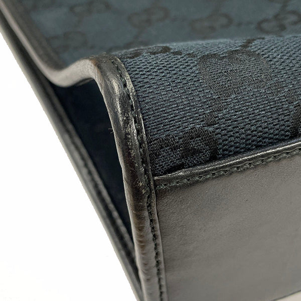 グッチ GGキャンバス ジャッキー 002 1073 ブラック キャンバス レザー ハンドバッグ レディース GUCCI 【中古】