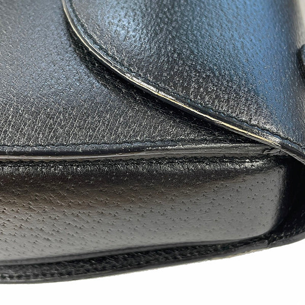 グッチ バンブー ブラック レザー ハンドバッグ レディース GUCCI 【中古】