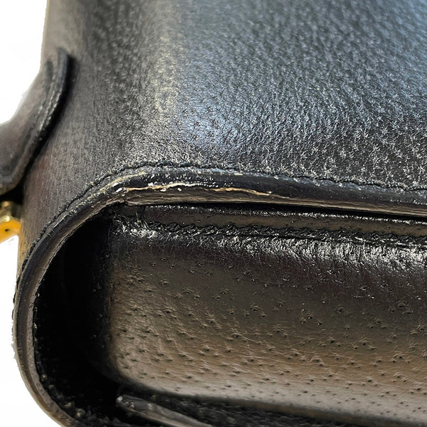 グッチ バンブー ブラック レザー ハンドバッグ レディース GUCCI 【中古】