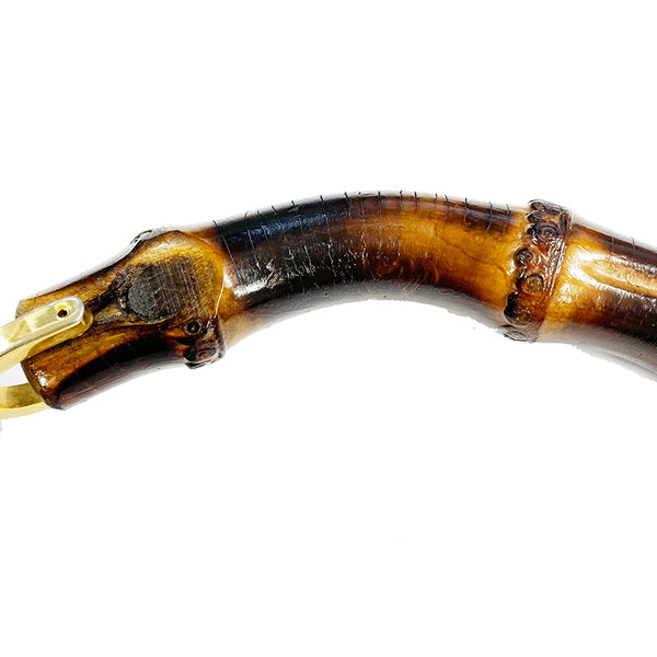 グッチ バンブー ブラック レザー ハンドバッグ レディース GUCCI 【中古】