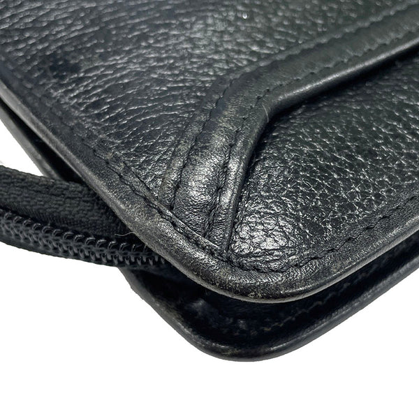 バーバリー ブラック レザー セカンドバッグ メンズ BURBERRY 【中古】