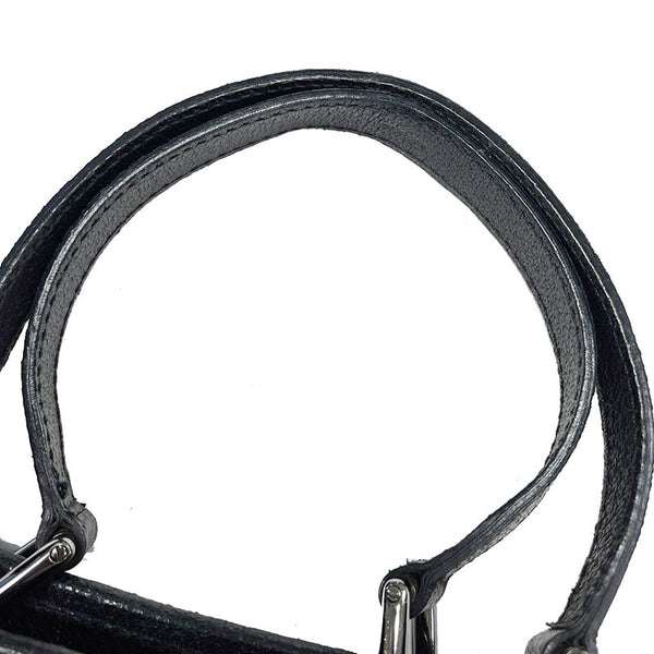 グッチ GGキャンバス 120844 ブラック キャンバス レザー ハンドバッグ レディース GUCCI 【中古】