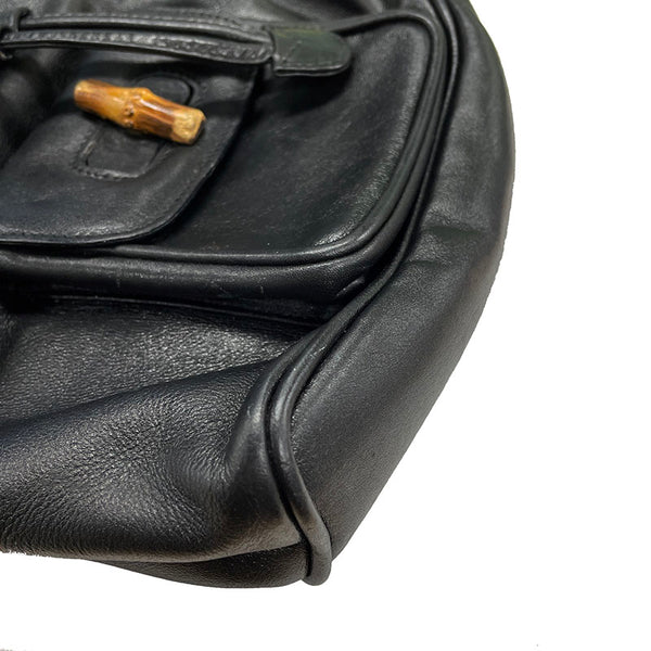 グッチ バンブー 003 3444 ブラック レザー リュック バックパック レディース GUCCI 【中古】