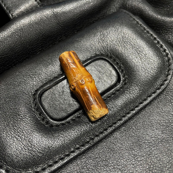 グッチ バンブー 003 3444 ブラック レザー リュック バックパック レディース GUCCI 【中古】