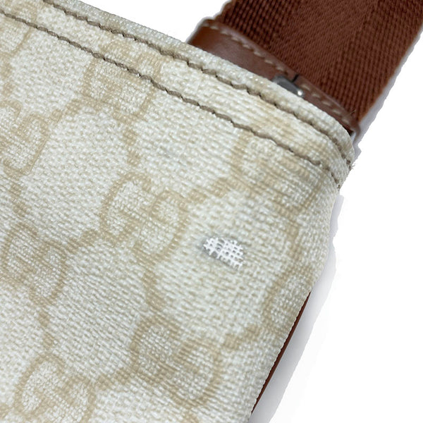 グッチ GGスプリーム シェリーライン 189816 ホワイト PVC レザー 斜め掛け ショルダーバッグ メンズ GUCCI 【中古】