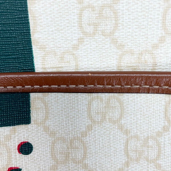 グッチ GGスプリーム シェリーライン 189816 ホワイト PVC レザー 斜め掛け ショルダーバッグ メンズ GUCCI 【中古】