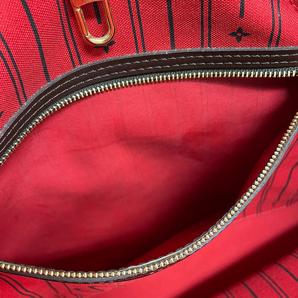 ルイ ヴィトン ダミエ  ネヴァーフルMM N51105 ブラウン PVC レザー トートバッグ レディース LOUIS VUITTON 【中古】