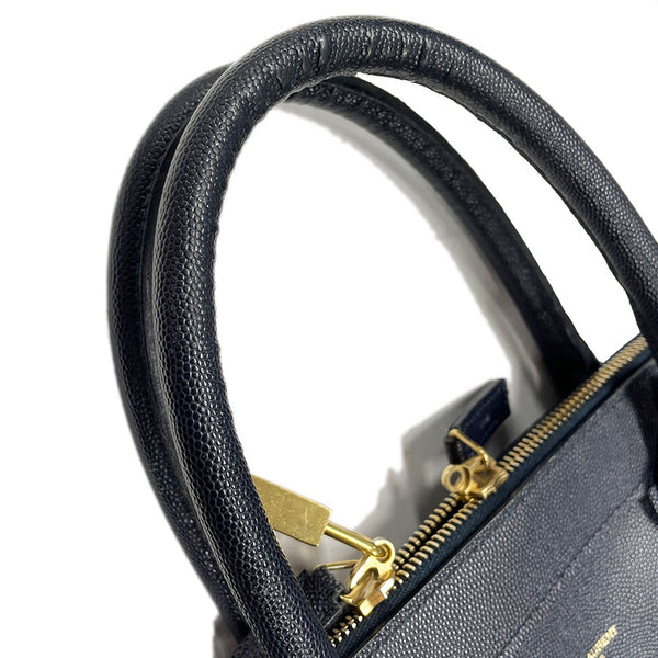 サンローラン ネイビー レザー ビジネスバッグ メンズ SAINT LAURENT 【中古】