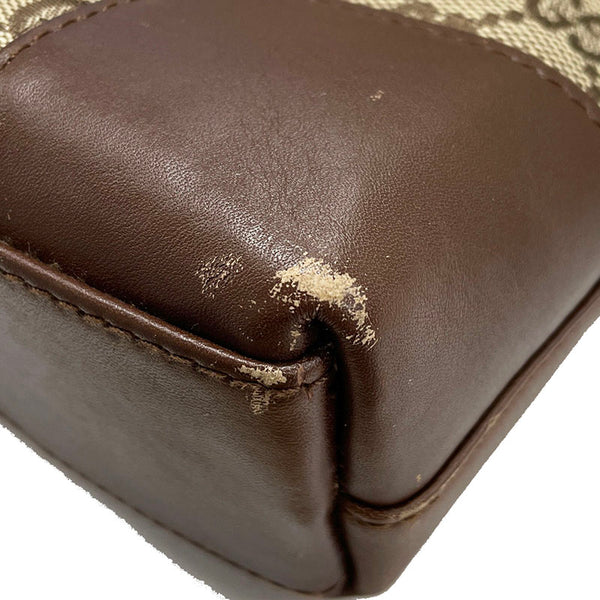 グッチ ＧＧキャンバス 33900 ベージュ ブラウン キャンバス レザー ワンショルダー レディース GUCCI 【中古】