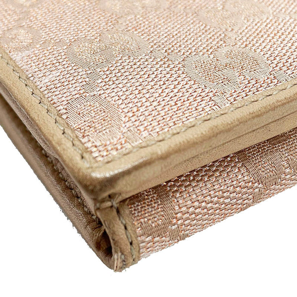 グッチ GGキャンバス ラブリーハート 245723 ピンク キャンバス レザー 長財布 レディース GUCCI 【中古】