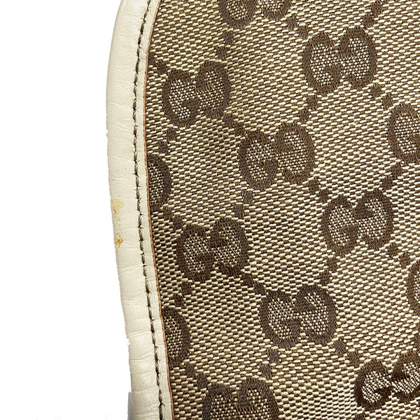 グッチ ＧＧキャンバス 145858 ベージュ ホワイト キャンバス レザー 斜め掛け ショルダーバッグ レディース GUCCI 【中古】